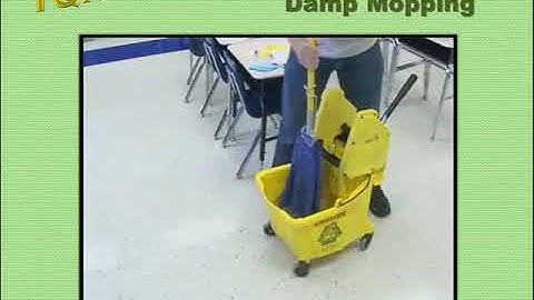 Damp Mopping Floors Using a Cleaning Mop