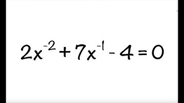 Quadratic Equation with negative exponents !