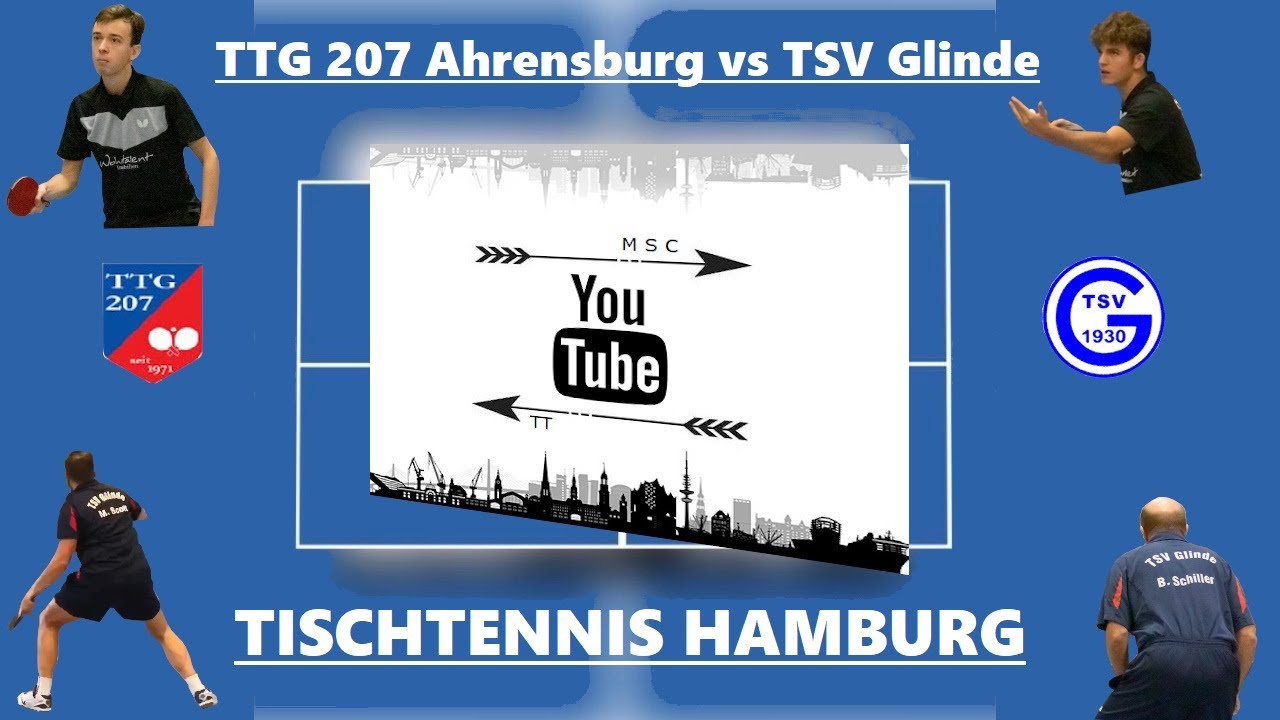 Tischtennis, TTG 207 Ahrensburg vs. TSV Glinde u.a mit Youngster T.Jensen, M.Scott und P.Rückert