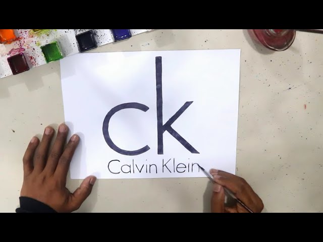 How to draw the Calvin Klein logo 