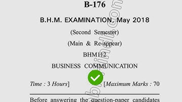 2018 Dcrust BHM 2nd Sem Business Communication Question Paper