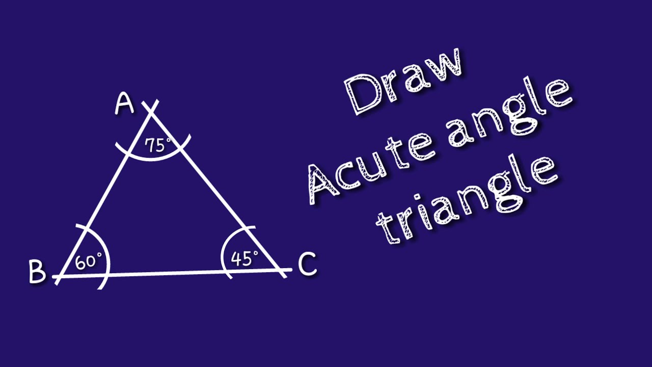 How to draw an acute angle triangle with protractor. shsirclasses. 