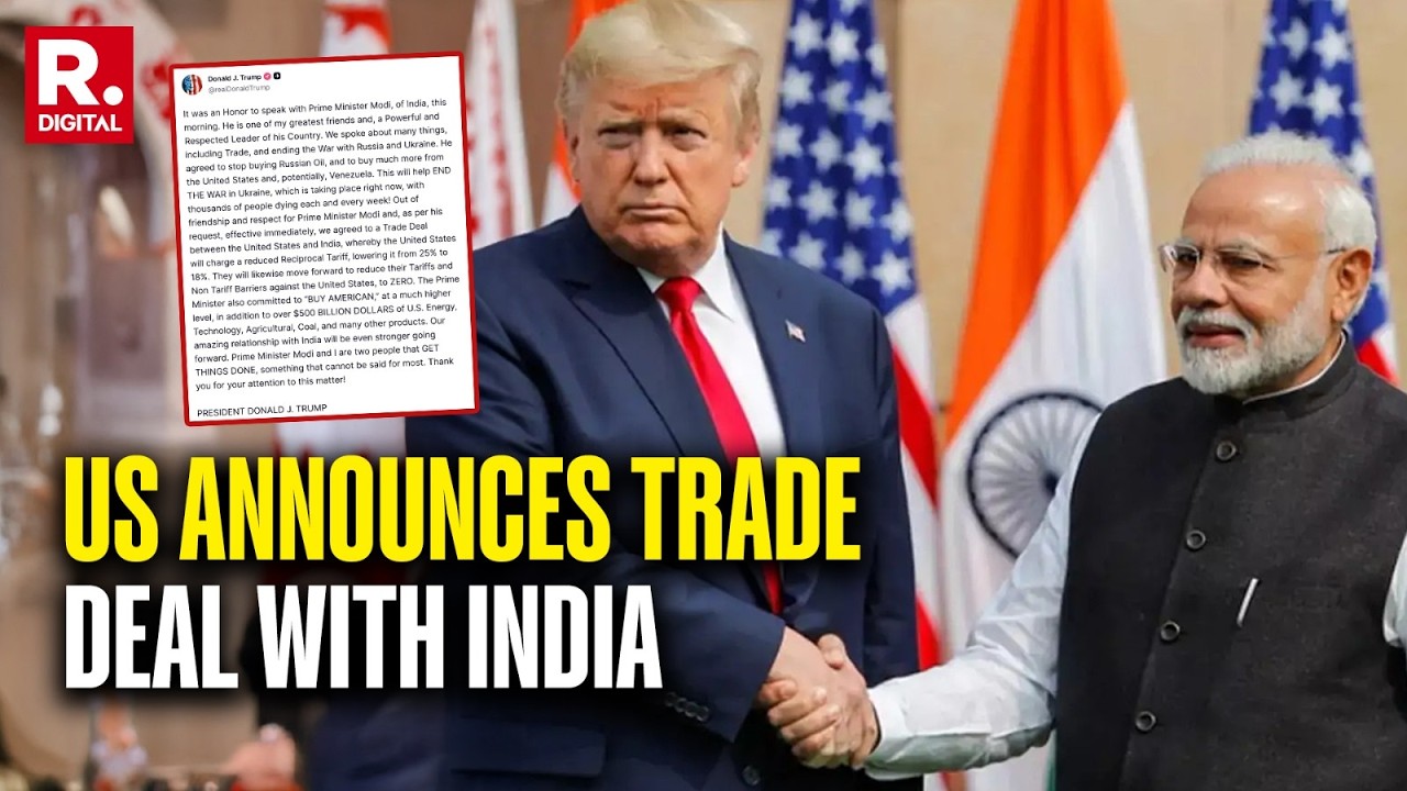 US President Donald Trump Announces Trade Deal With India - YouTube