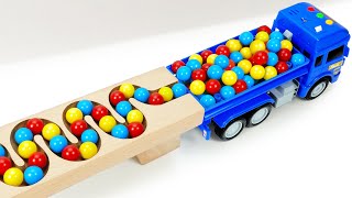 Marble Run Race ☆ HABA Slope & Retro Makita Truck, Garbage Truck Long Version #26