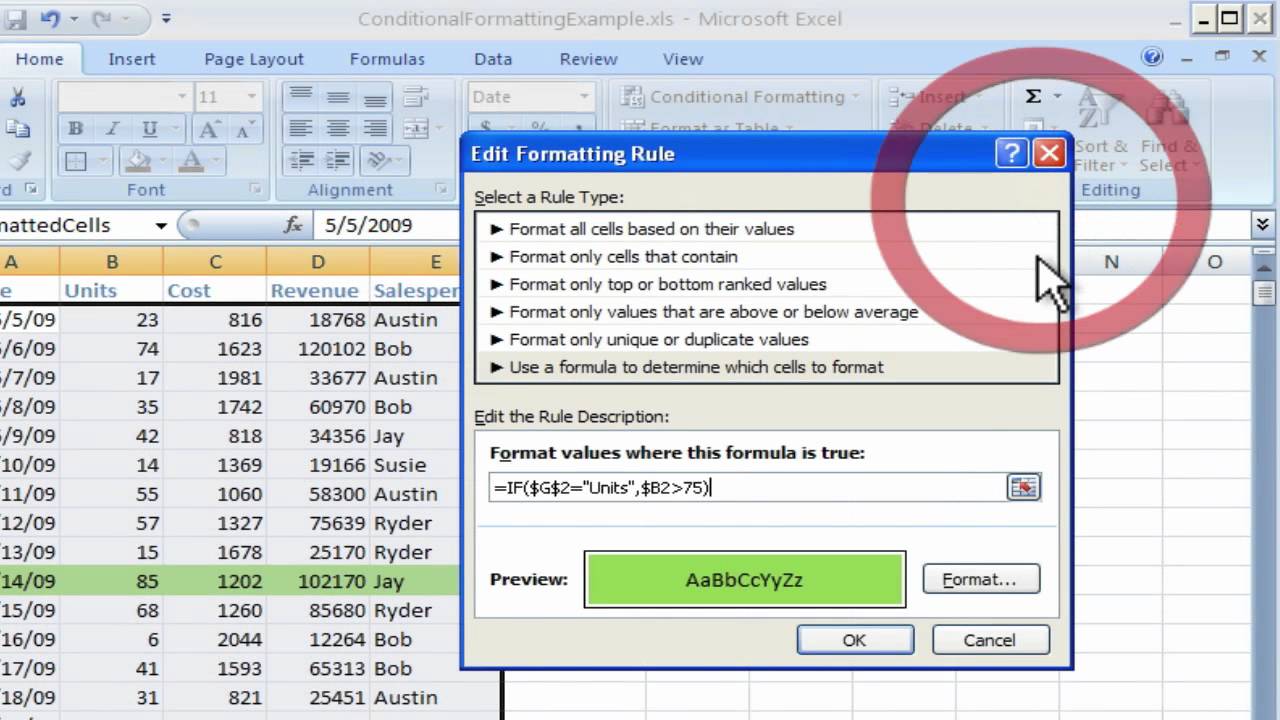 conditional-formatting-in-excel-2007-youtube