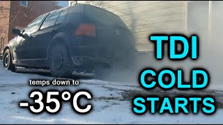 TDI Winter Cold Starts compilation. -35*C. Odpalanie TDI na mrozie -35. S4E22