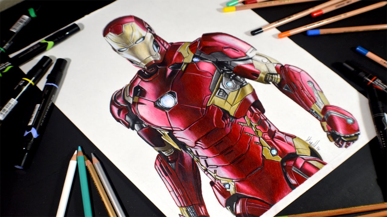 Dibujo de Iron Man - Drawing Iron Man - speed drawing comentado - thptnganamst.edu.vn