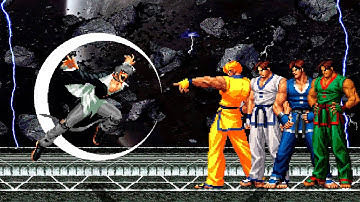 [KOF Mugen] Boss O. Iori Cy vs Kim Kaphwan Team