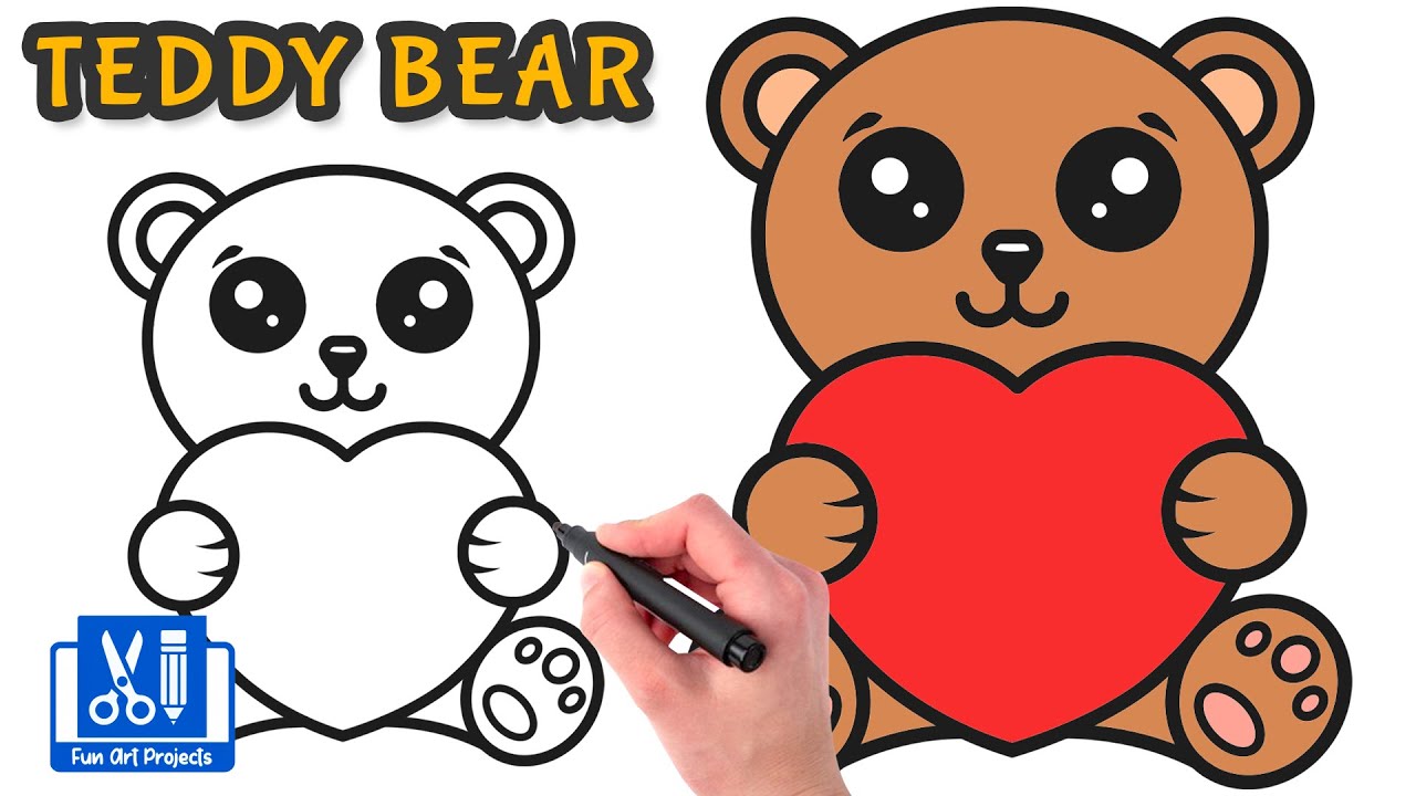 Valentines Day couple teddy bear hug red heart - Stock Illustration  [109505735] - PIXTA