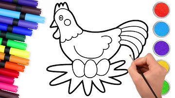 Cách Vẽ Con Gà | Vẽ video cho trẻ em | Nghệ thuật Chiki - Chiki Art Vietnamese