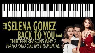 Selena gomez - back to you karaoke (piano instrumental)