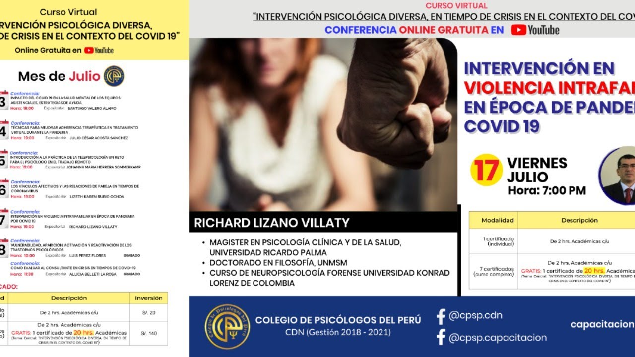 INTERVENCIÓN EN VIOLENCIA INTRAFAMILIAR EN ÉPOCA DE PANDEMIA COVID 19 ...