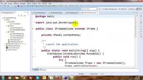 Swing Login Form with Hibernate in Eclipse 720p 19fps H264 192kbit AAC