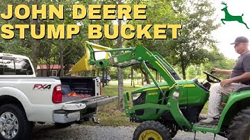 John Deere 3038E Stump Bucket Tree Removal: The Right tool for the job!