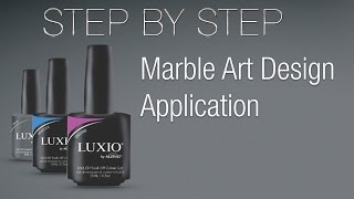 Learn how to make a marbled art design using Luxio 100% pure gel by Akzentz Professional Nail Products in this step by step video