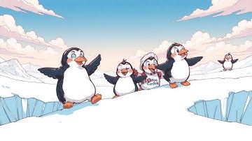 Five Little Penguins Learn to Fly | Animal Song for Kids | Nursery Rhymes and Learning Songs