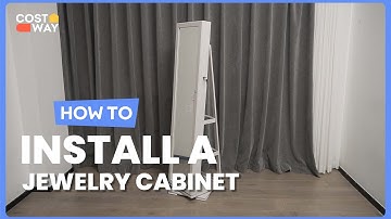 How to Install the 360° Rotatable 2-in-1 Lockable Jewelry Cabinet | HW64483 #costway #howto