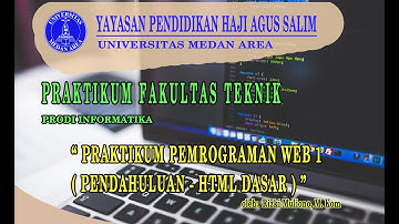 Pemrograman Web 1 ( Pendahuluan - HTML Dasar ) Modul 1 - oleh: Rizki Muliono, M. Kom