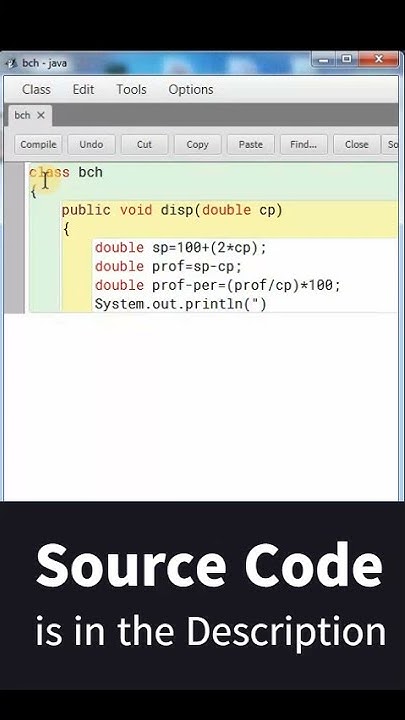 Write a program in Java to describe profit or loss #Java || Text-Editor ...