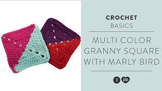 How to Crochet a Two Color Granny Square | With Marly Bird and Yarnspirations
