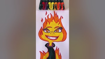 Drawing Ember Lumen🔥 and Wade Ripple 💦 from Elemental with POSCA Markers!