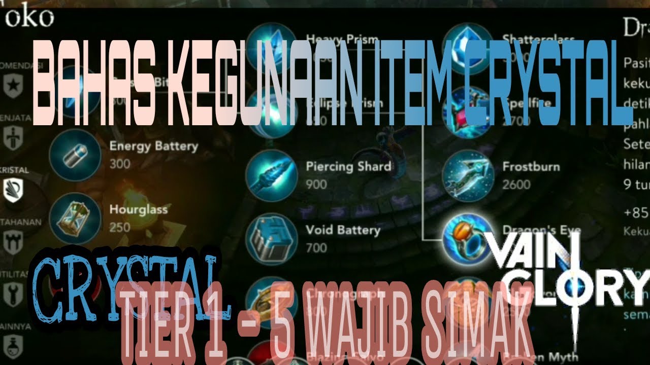 item vainglory  2022 New  BAHAS KEGUNAAN ITEM CRYSTAL - VAINGLORY INDONESIA