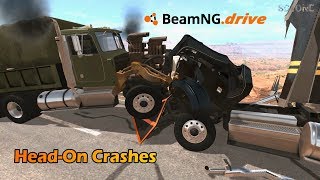BeamNG Drive Truck vs Truck Head on Crashes | Collisions