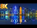 Doha qatar 8k  night cityscape timelapse