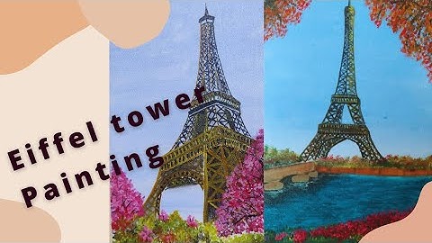 Easy #Eiffel tower Acrylic painting/#Paris  painting for beginners