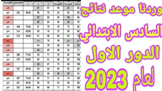 نتائج السادس ابتدائي 2023 الدور الاول