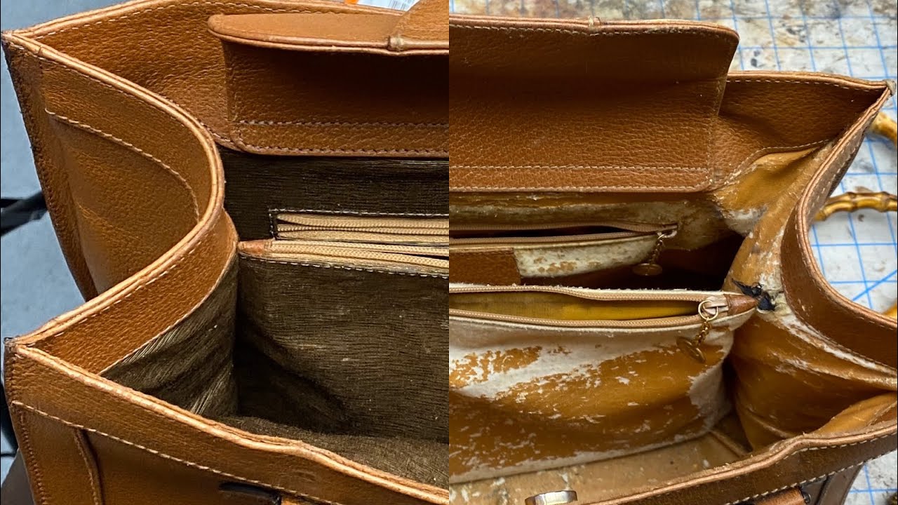 Crocodile vintage handbag restoration