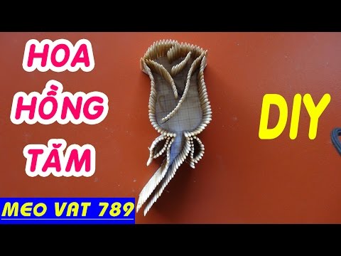 Cách làm hoa hồng bằng tăm tre - DIY roses - Mẹo Vặt 789 | Foci