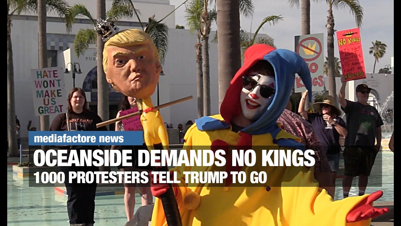 A Thousand No Kings Protesters in Oceanside Tell Trump to Go
