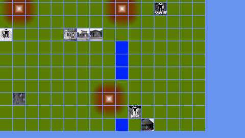 A finite state machine with 2D grid and A*