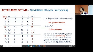 Lec 7 (2) - Alternative Optima - Special Case of Linear Programming