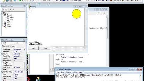 Membuat aplikasi sederhana bulan dn mobil berjalan menggunakan delphi