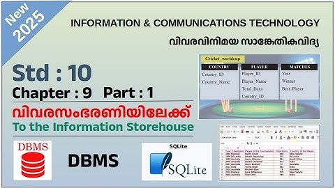 ICT Tutorials 2025 Std 10 Chapter 9.1 DBMS To the Information Storehouse