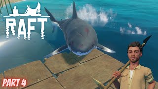 I killed the SHARK! :O | Lets play RAFT Part 4 (Raft) (Solo)