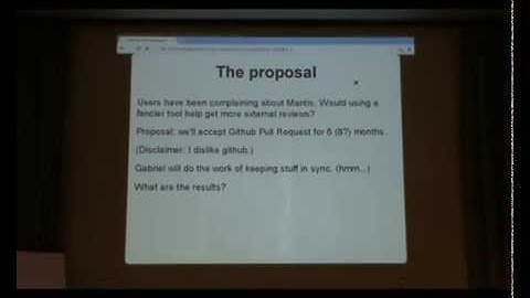 OCaml 2014: Github Pull Requests for OCaml development: a field report, by Gabriel Scherer