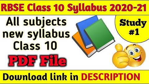 RBSE Class 10 syllabus 2020-21 | RBSE Class 10 syllabus download | Fact Book