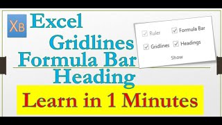How to show hide formula bar, grid lines & headings in excel