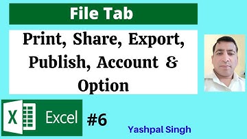 how to Print, Share, Export,  Close, Account Feedback and Options in excel | MS Excel | | Hindi |