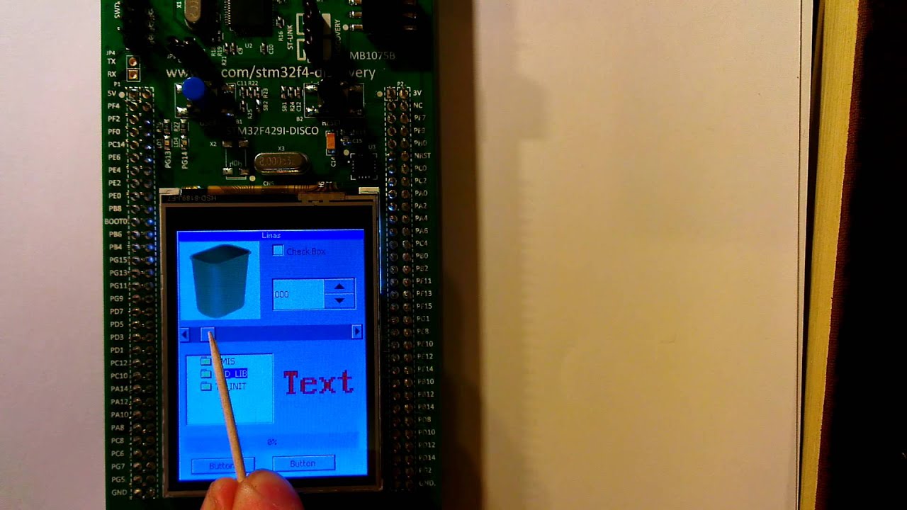 STM32F429I-DISCO GUI test - YouTube