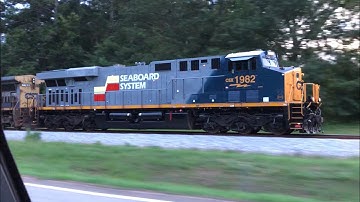 Pacing the Seaboard System Heritage Unit CSX 1982 on I142