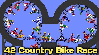 42 Country Motorbike & 41 Elimination Dirt Bike Race Tournament in Algodoo / Motocross Racing