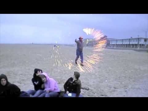 Pyro Kid Throws Fireballs At The Beach