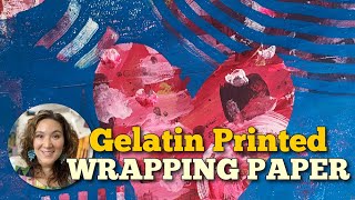 Gelatin Printed Heart Wrapping Paper