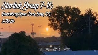 SpaceX Starlink Group 7-16, Vandenberg Space Force Base, CA | 3/18/24