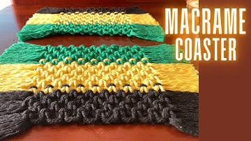 DIY Macrame Coaster | Boho Mug Rug Tutorial | Jamaica Flag Coaster