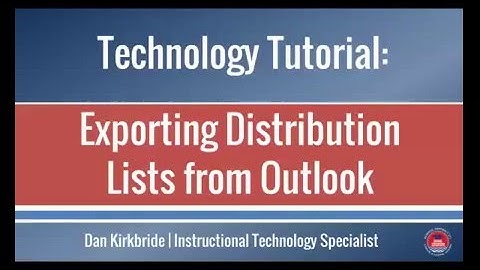 Saving Distribution Lists